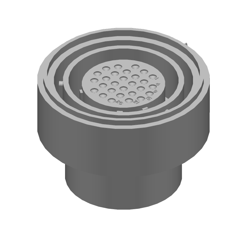 28 Pos Circular Connector, Crimp, Shielded, Size 22, Straight, 250V