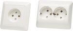 Socket 84 x 84 x 31 mm 250 VAC 16 A EU, L+N+PE white, 1841416, Elko