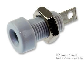 Female Solder Terminal, 15A, 7kV, Nylon/Brass, White