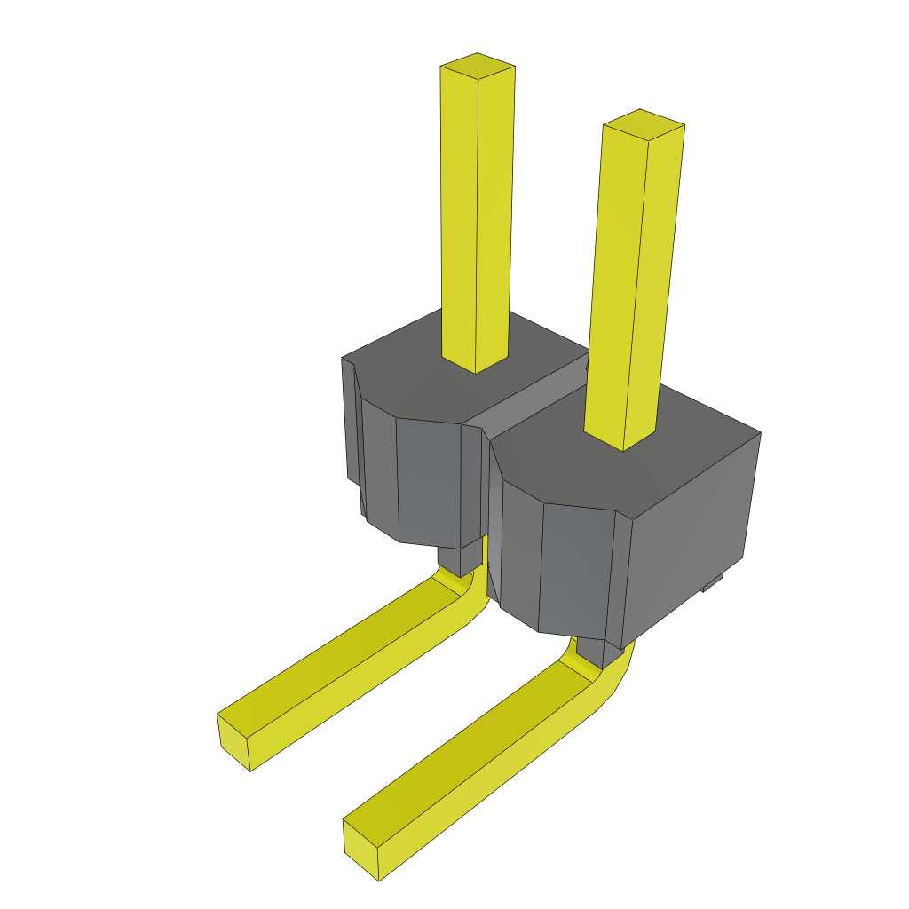 2-Contact Unshrouded Header, HDR, 2.54mm Pitch, Through Hole Mount