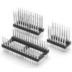 28 Pos DIP Socket, 2.54mm Pitch, Gold Brass Post, Thru-Hole