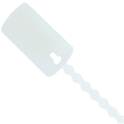 LABEL BEADED TIE POINTED TIP NATURAL NYLON 25/BAG