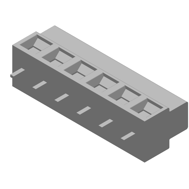 6 Pos Terminal Block, 5.08mm Pitch, 10A, 300V, Solder, Thru-Hole