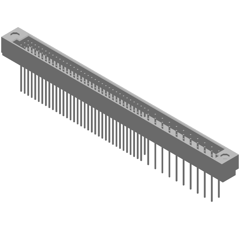 107 Pos 2.54mm Press Fit Backplane Connector, Male, Straight, 3A