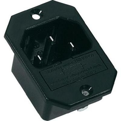IEC connector C14 Plug, vertical mount Total number of pins: 3 10 A Black K & B 42R322111 1 pc(s)