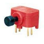 SPDT Pushbutton Switch, 250mA, 220VAC, Black Actuator, Through Hole