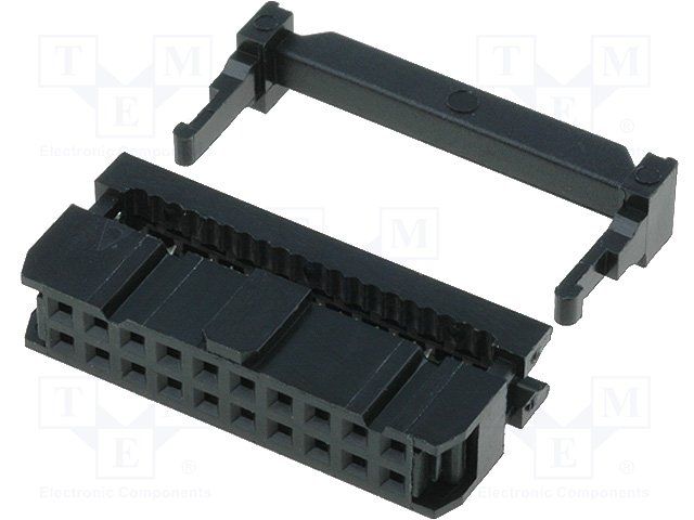 AMPHENOL - T812120A101CEU - Connettore Filo-Scheda, Con serracavo, 2.54 mm, 20 Contatti, Presa, Serie T812, IDC / IDT, 2 File