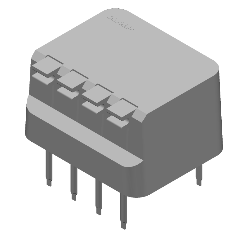 4-Pos SPST Rotary DIP Switch, 0.1A 24VDC, Thru-Hole, PC Pins