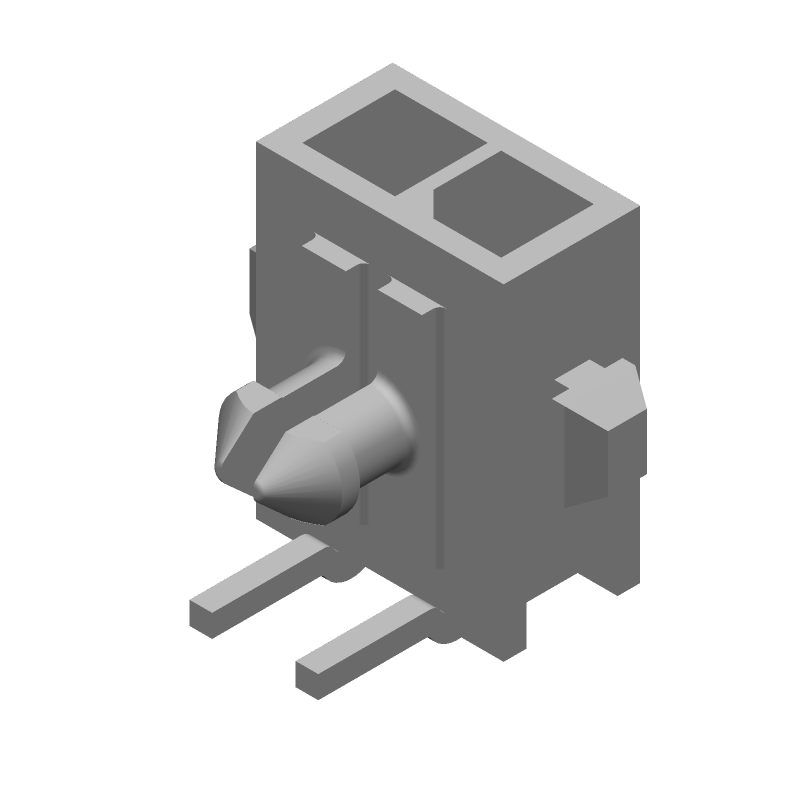 2 Pos Rectangular Connector, Wire-to-Board, 5A, Male, Right Angle, Gold/Tin