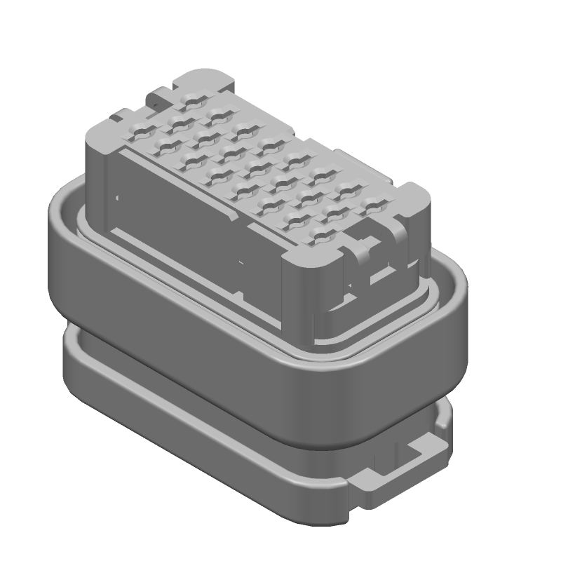 23 Pos Rectangular Connector, 17A, 250V, UL94 V-0, Crimp, Female Socket