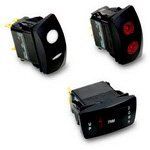 DPDT Rocker Switch, (ON)OFF(ON), 20A 12VDC, Paddle, Quick Connect