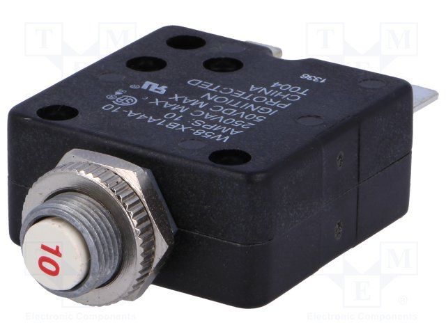 Thermal Circuit Breaker 10A 250VAC/50VDC Push Reset