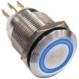 Push-button Switch 19.5 mm 250 VAC 5 A 1 change-over (CO), AV03L-B22-M3-FR-R-LO-24V, Taiway