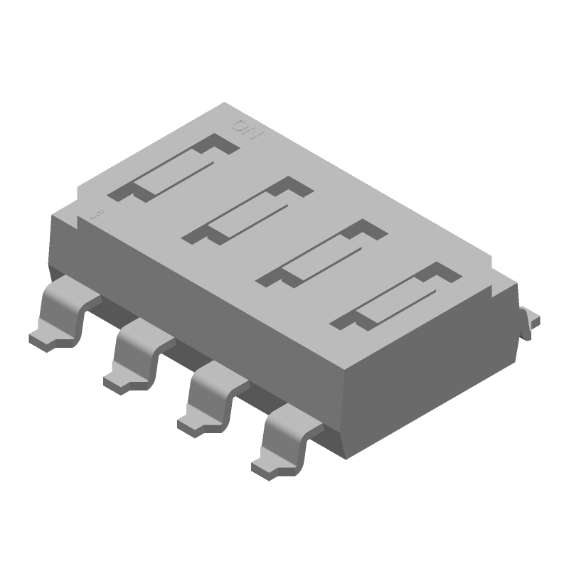 Slide DIP Switch, 4 Pos, 25mA, 24VDC, SMT, Gold Contacts