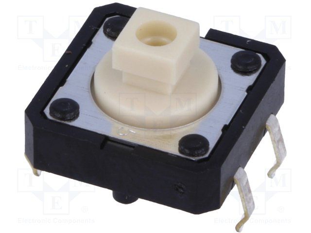 Tactile Switch SPST 50mA 24VDC Thru-Hole PC Pins 1.27N