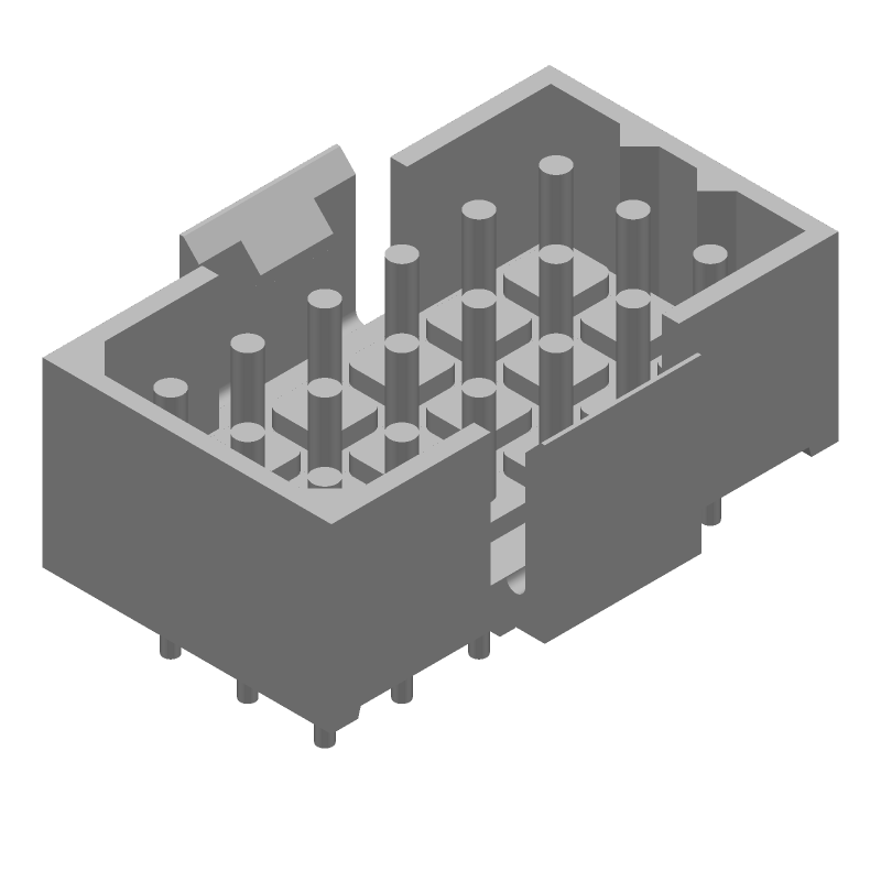 Rectangular Connector 18 Pos 5mm Solder ST Thru-Hole 14A