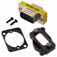 DB9 Male-Female Adapter, 9-Pin, Panel Mount, Gold/Tin