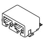 Conn RJ-11 F 12 POS 1.02mm Solder RA SMD 8 Terminal 2 Port Embossed T/R Cat 3/Cat 4