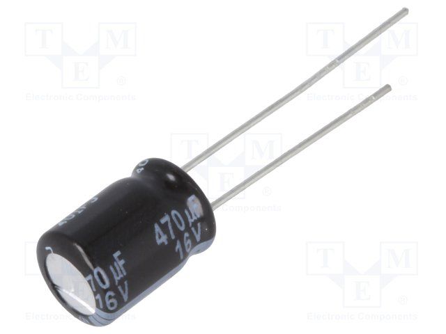 470uF 16V Radial Aluminum Electrolytic Capacitor, ±20%