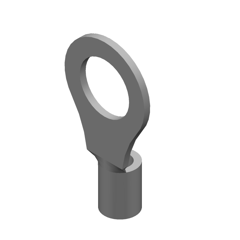 Ring Terminal, 10-12AWG, Nickel, Orange, Non-Insulated