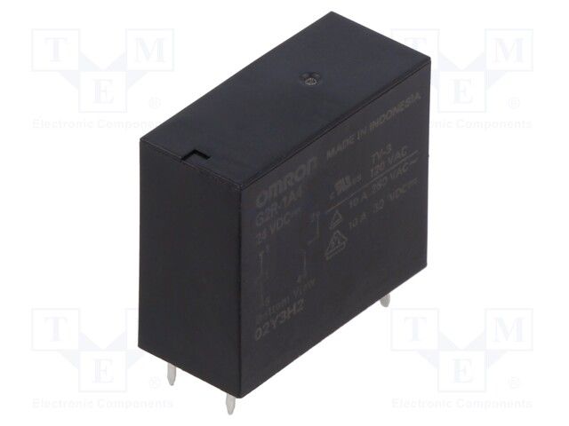 24VDC SPST-NO Power Relay, 10A, Through Hole, 380VAC