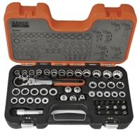 Bahco S530T 53 Piece Ratchet Socket Set 1/2 in, 1/4 in, 3/8 in Square Drive