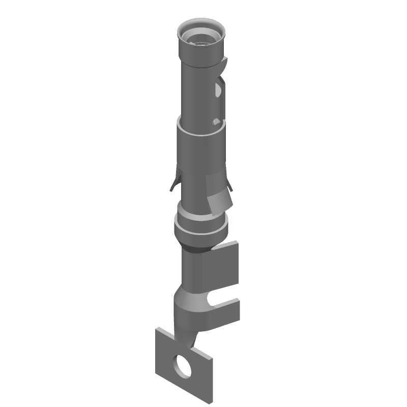 Female Crimp Signal/Power Contact, Gold Plated Brass, 16-18AWG