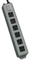 15A 120V Metal Power Strip, 6 Outlet, 15ft Cord