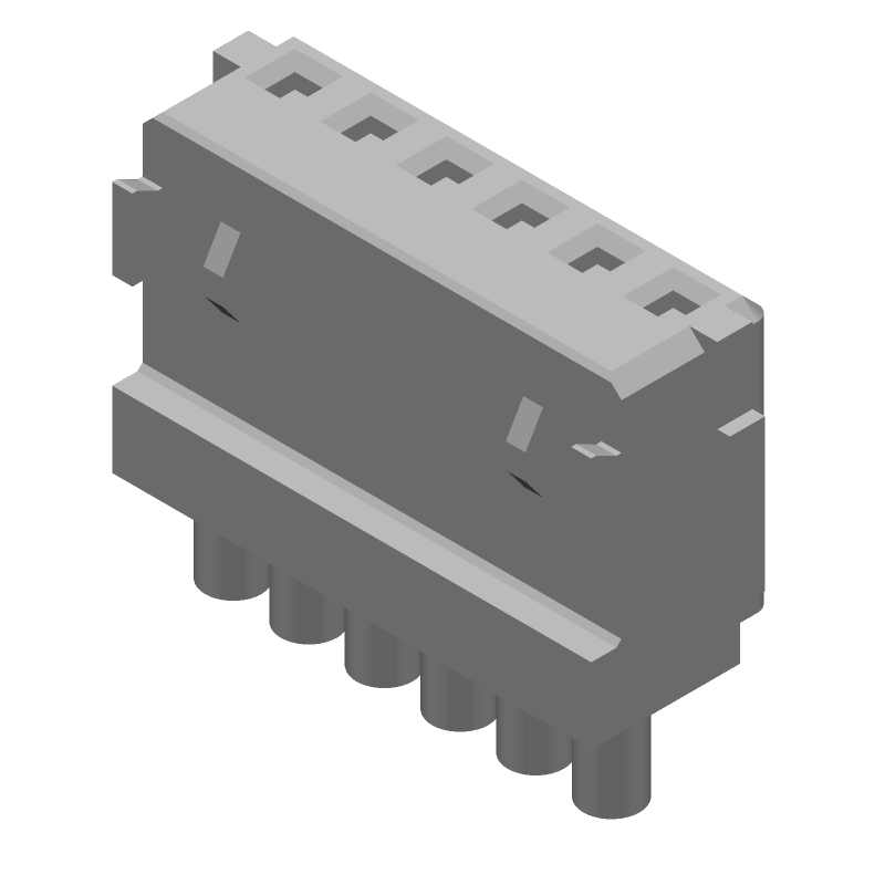 6 Pos 24AWG Mini CT Cable Assembly, 3A, 70V, Receptacle to Wire Lead