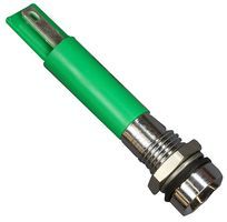 Green 5mm LED Emitter, 24V, 20mA, 568nm, IP67