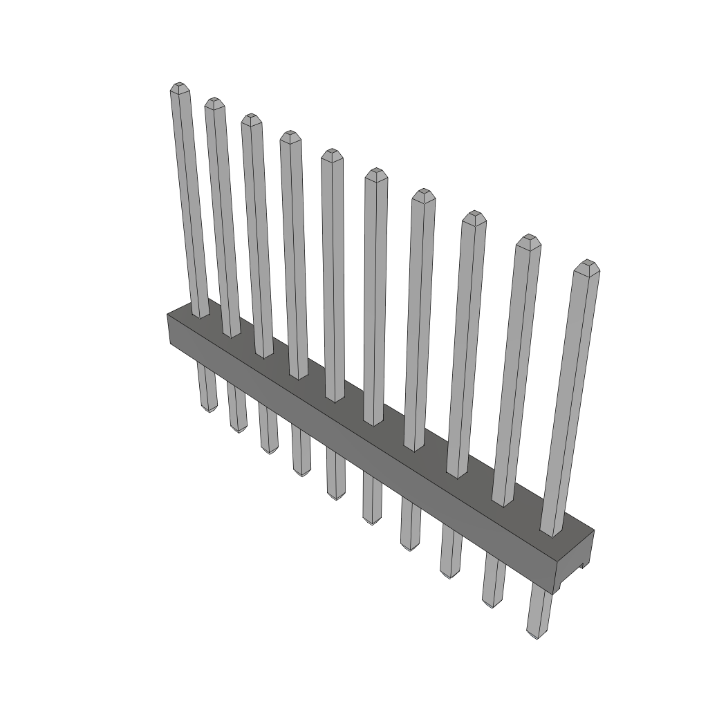 10-Contact Unshrouded Header, HDR, 2mm Pitch, Through Hole Mount