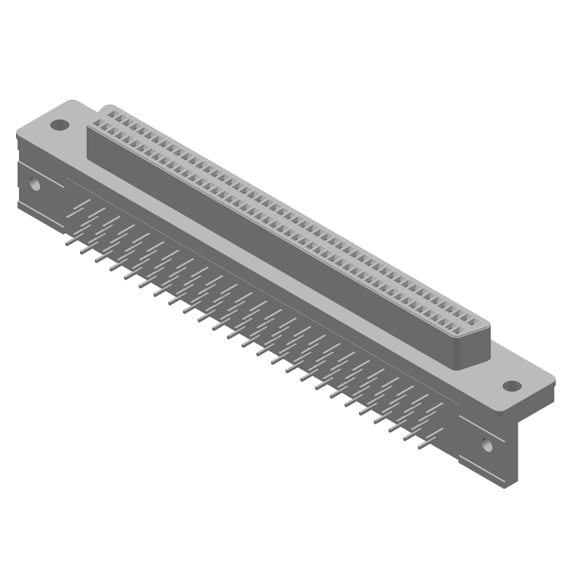 100 Pos 2 Row Signal Receptacle, Right Angle, Shielded, Gold Plated