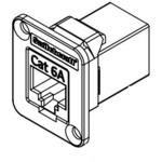 RJ45 Adapter, 8 Pos, Female, Panel Mount, Straight, Unshielded