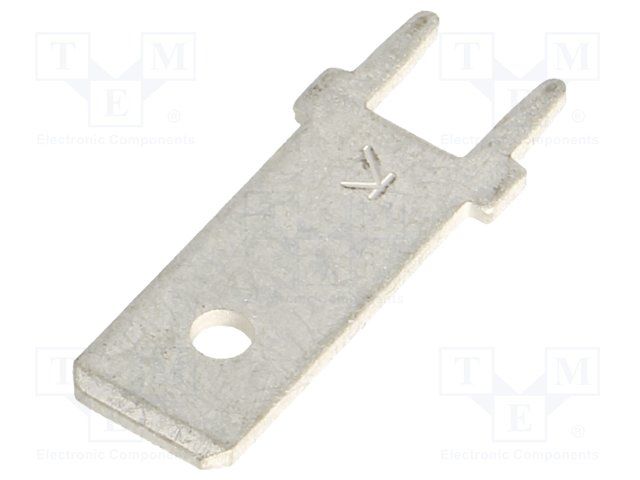 Brass Tin Tab Terminal, Male, Through Hole, Straight, Solder