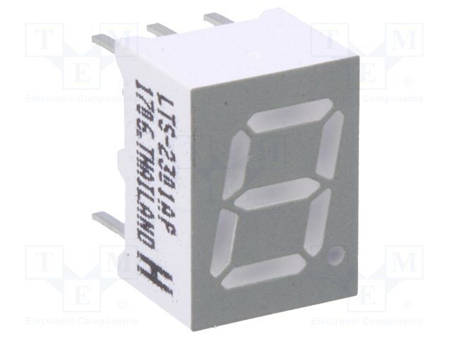 Red 8-LED Segment Display Module, 1 Digit, CC, DIP