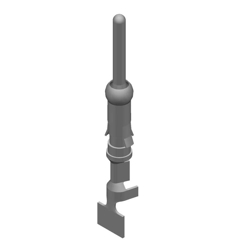 Male Crimp Connector, 13A, 20-24AWG, Gold/Tin Plated Brass