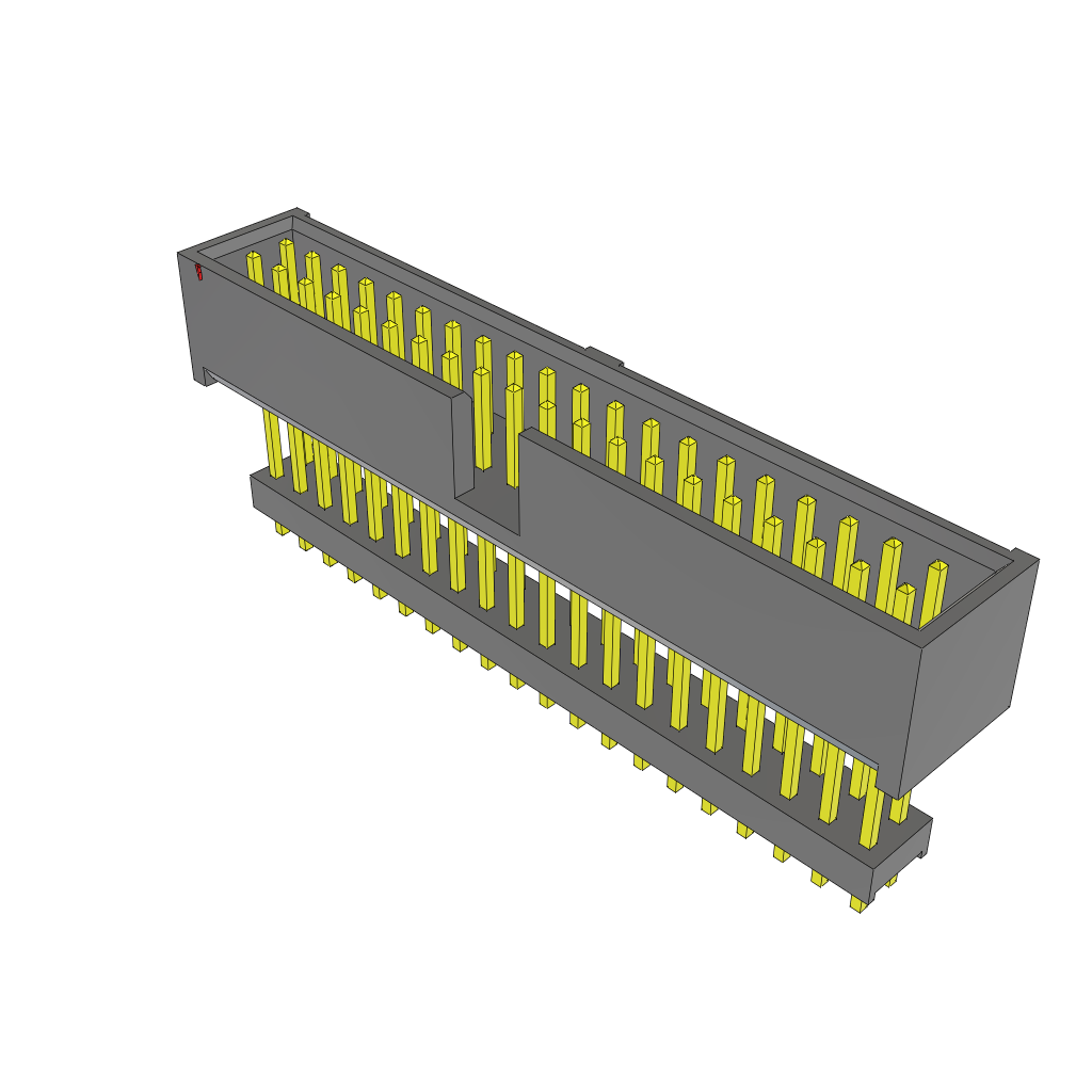 40-Position 2-Row Shrouded Header, 2.54mm Pitch, Through Hole Mount, 125°C