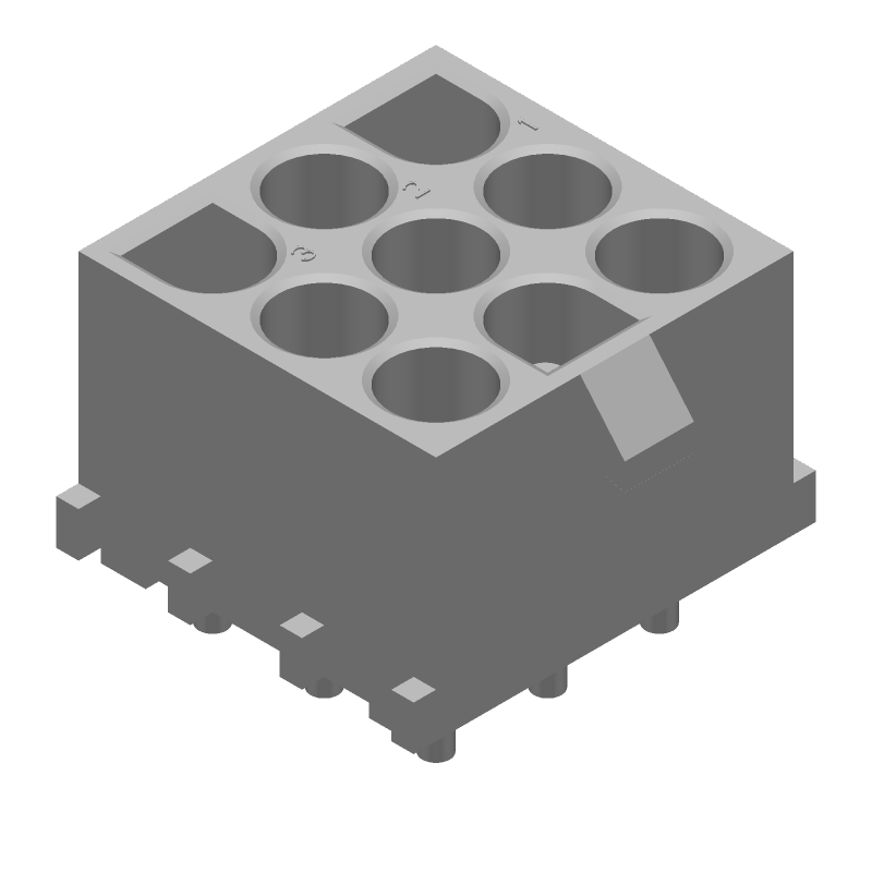 9 Pos Power Connector, 12A, 600V, Wire-to-Board, Pin Header