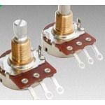 Potentiometer, Carbon, 0.25W, 500000ohm, 250V, 15% +/-Tol