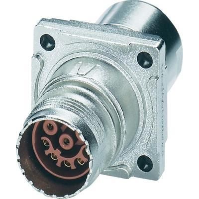 Panel feed-through, straight, SPEEDCON locking, M17, number of positions: 8, type of contact: Socket, Crimp connection, Flat gasket, 4x3.2, shielded: Yes, flange dimensions: 25.75 mm x 25.75 mm