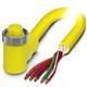 Sensor/actuator cable, 5-pos., yellow PVC STOOW with auto color code, angled 7/8-16UNF socket on the free conductor end, length: 2 m