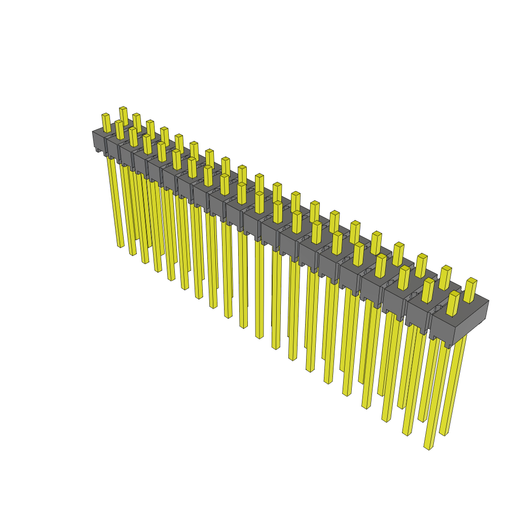 40-Contact Unshrouded Header, 2.54mm Pitch, 2 Rows, Through Hole Mount