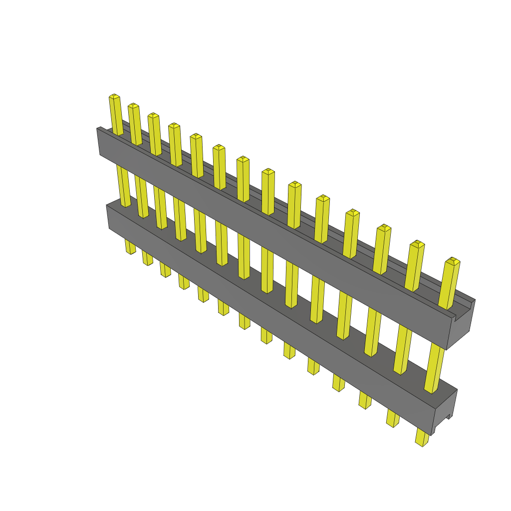 14-Position Shrouded Header, Through Hole Mount, 2.54mm Pitch, Gold Contact Plating
