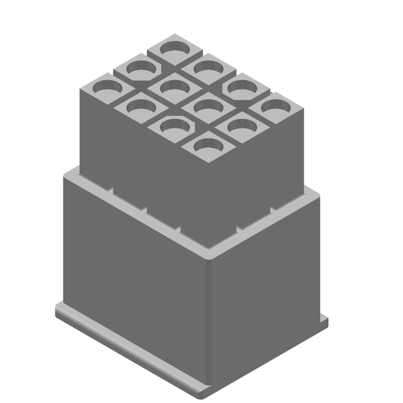 12 Pos 600V 9.5A Wire-to-Wire Plug Housing, Tin, Nylon
