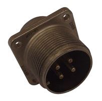 2 Pos Circular Connector, 46A, 1.25kV, MIL-DTL-5015, Crimp, Straight