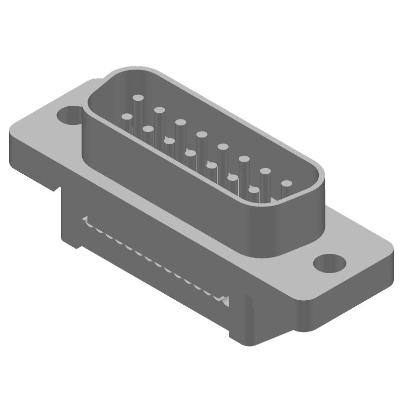 D-Subminiature Connector M 15 POS RA IDC 30V 1.25A Shielded