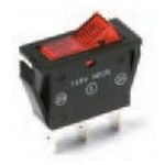 SPST Rocker Switch, 15A 250VAC, Green Illum, Quick Connect