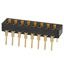 8-Pos SPST Slide DIP Switch, 100mA, 30VDC, Through Hole