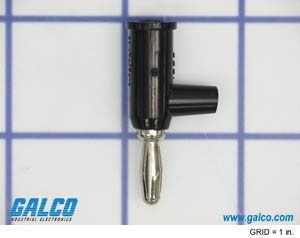 15A 5kV Male Brass/Copper Connector, Black, Screw Term, 4mm