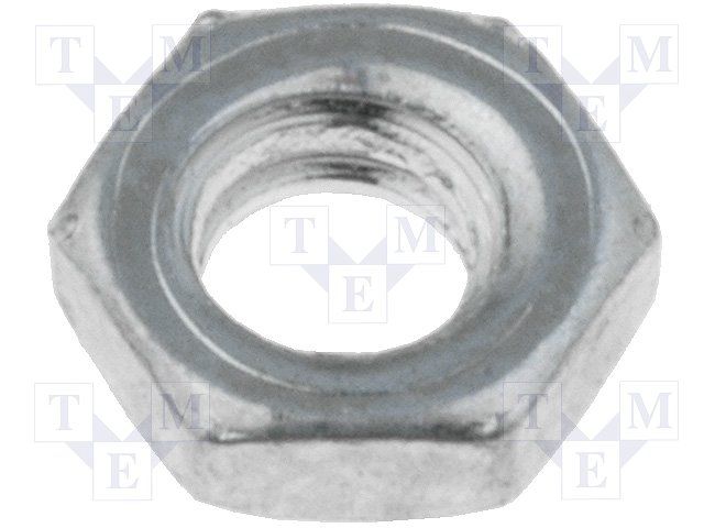 Nut Hex 4-40-THD 4.66mm-A/F 1.55mm-THK Steel Zinc